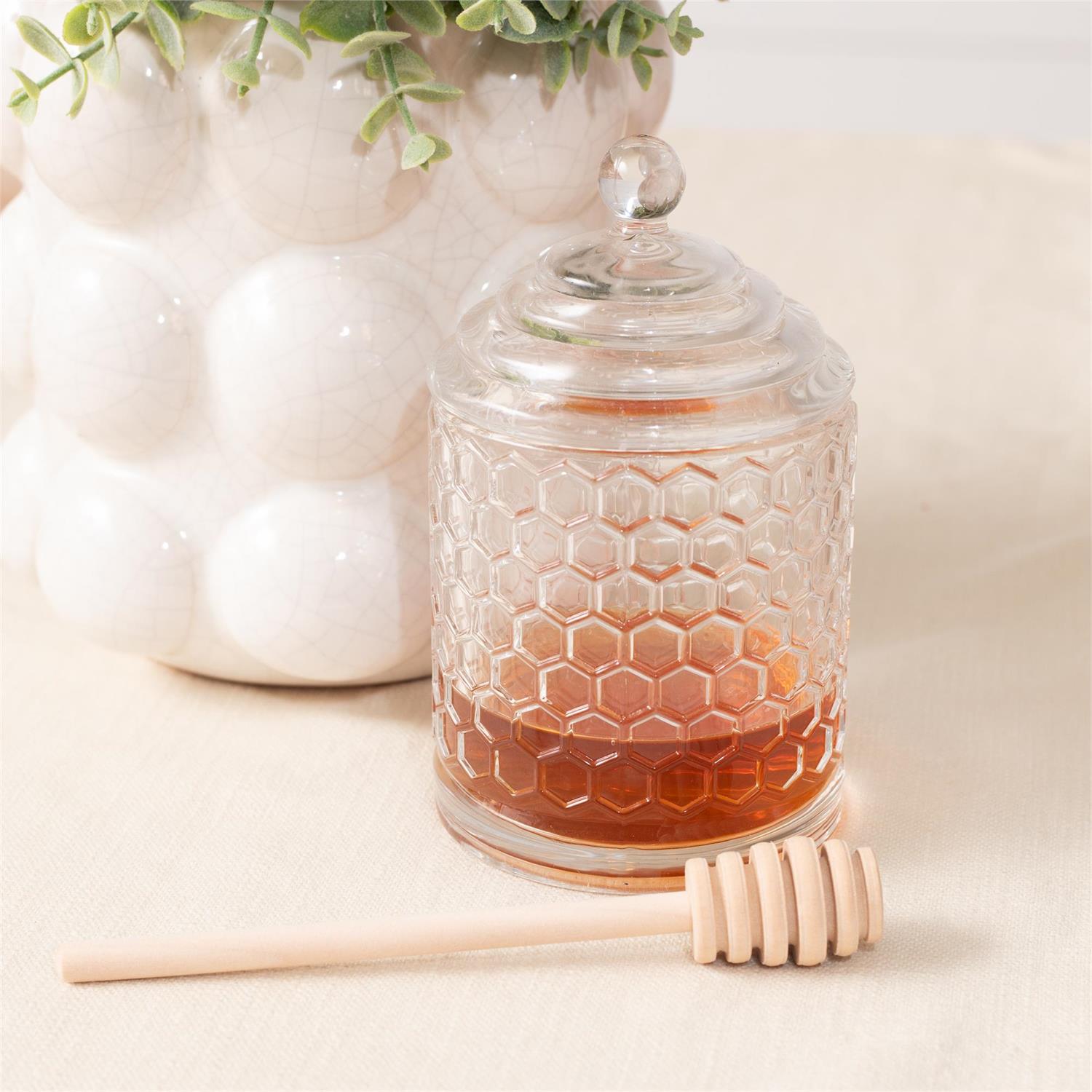 Glass Honey Jar with Dipper