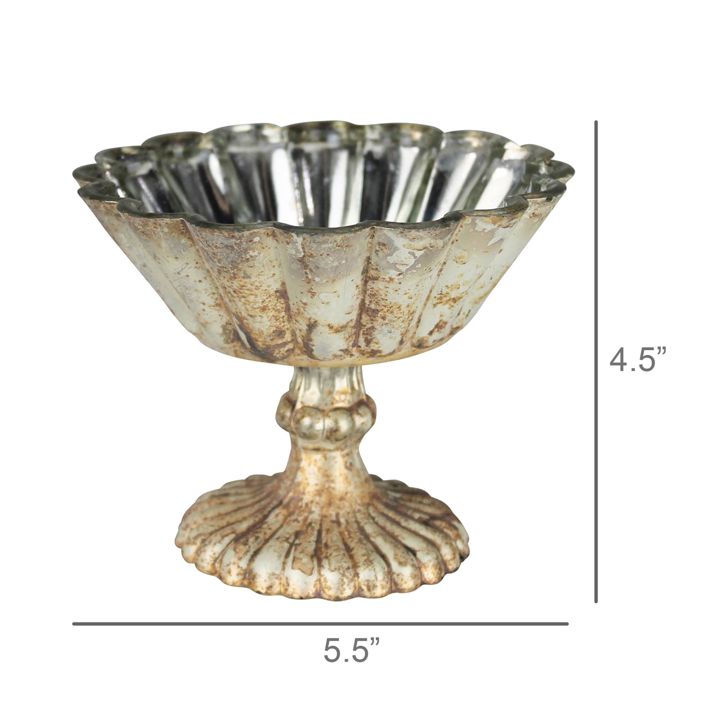 HomArt Nuance Footed Bowl Glass - Textured Glass Decorative Bowl