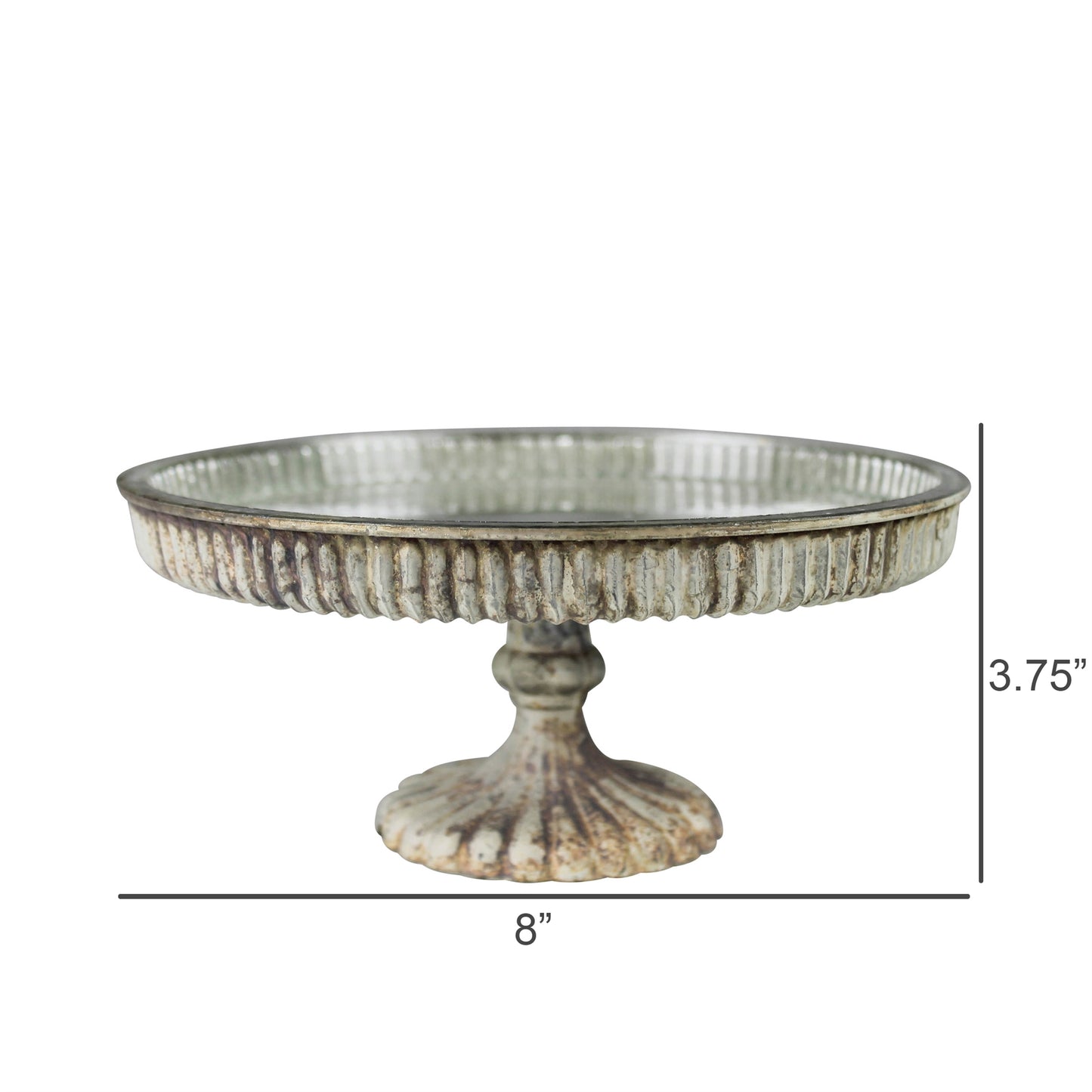 HomArt Nuance Pedestal | Glass Footed Display Pedestal with Antique Finish
