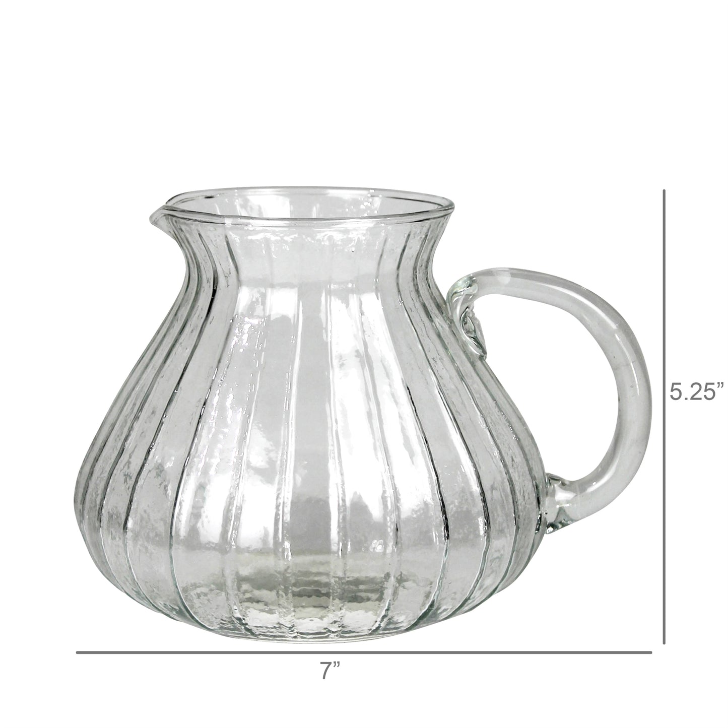 HomArt Pitcher Glass | Modern Ribbed Design Glass Water Pitcher