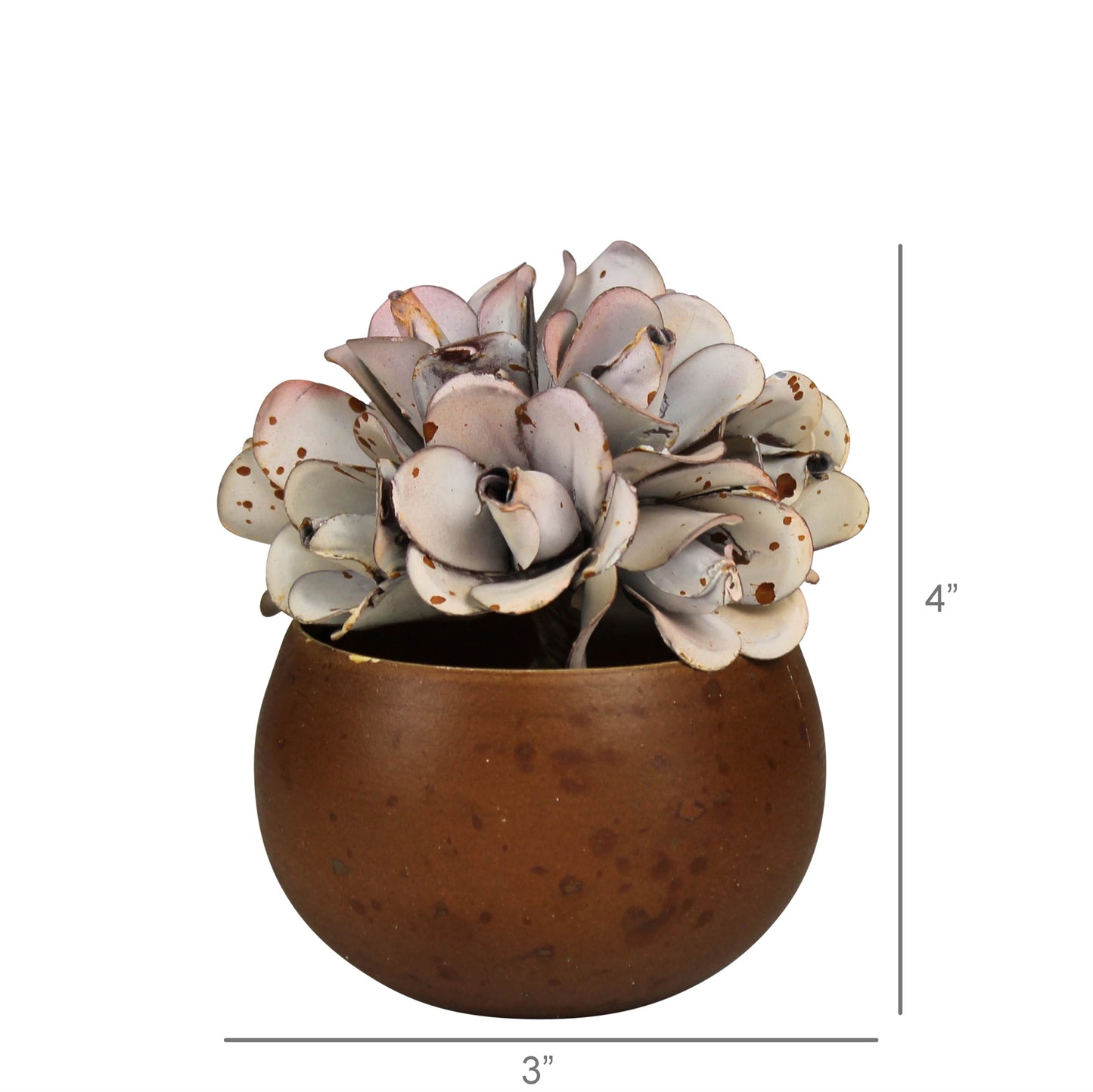 HomArt Pot with Pink Flower | Decorative Ceramic Flower Planter