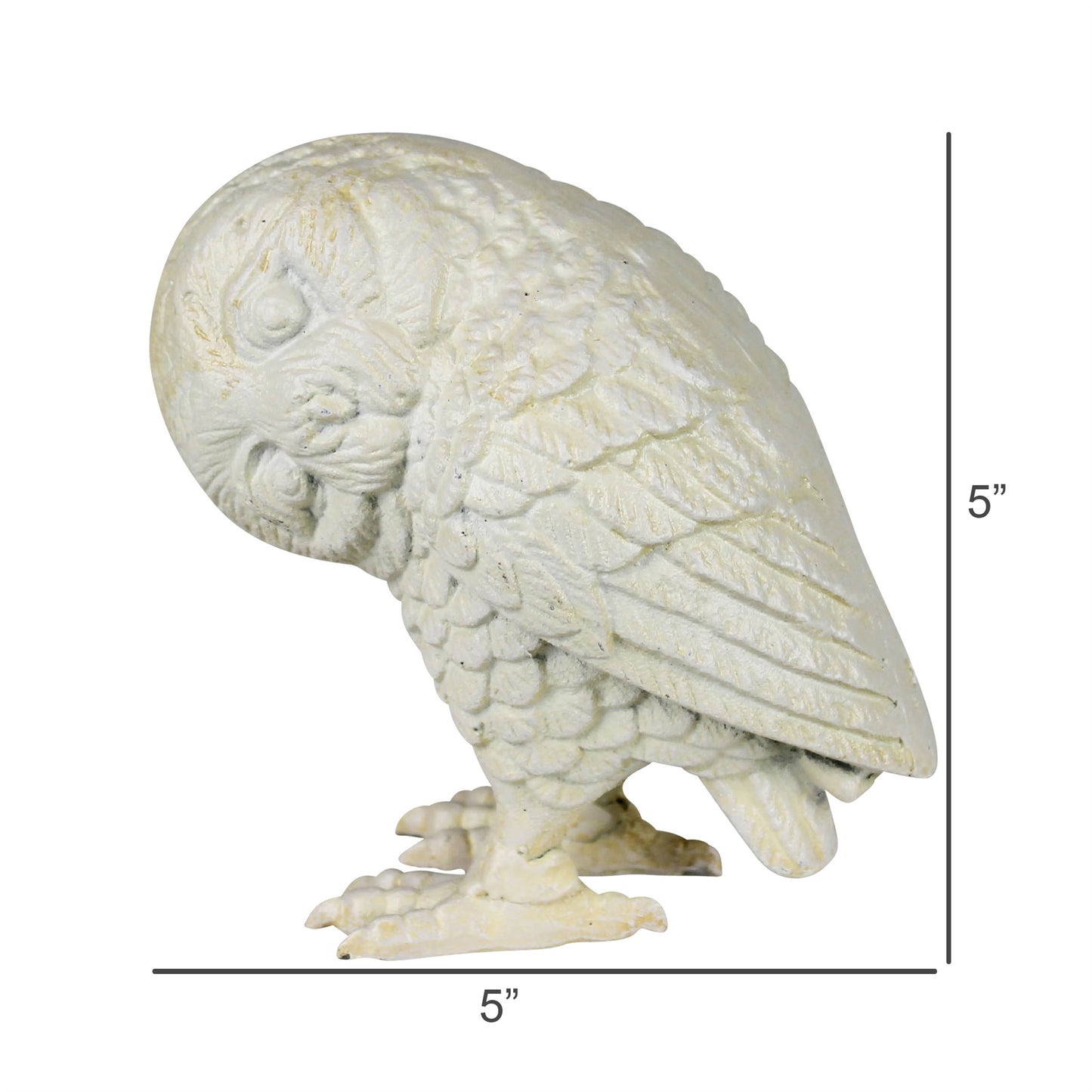 HomArt Owl Cast Iron Garden Statue - Decorative Outdoor Home Decor