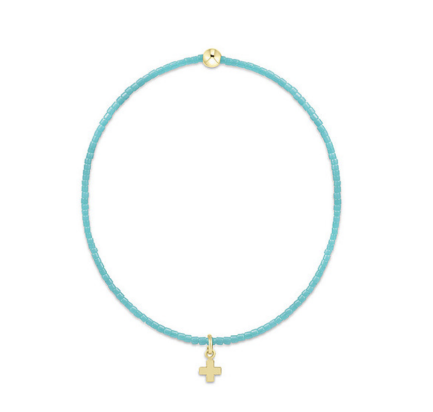 Enewton - Hope Classic Turquoise Bracelet - Signature Cross Small Gold Charm
