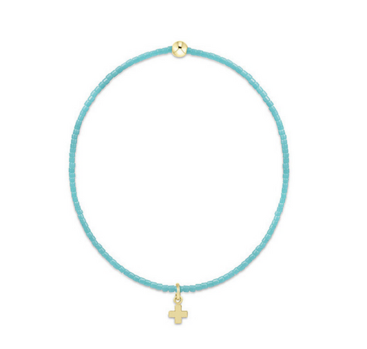 Enewton - Hope Classic Turquoise Bracelet - Signature Cross Small Gold Charm