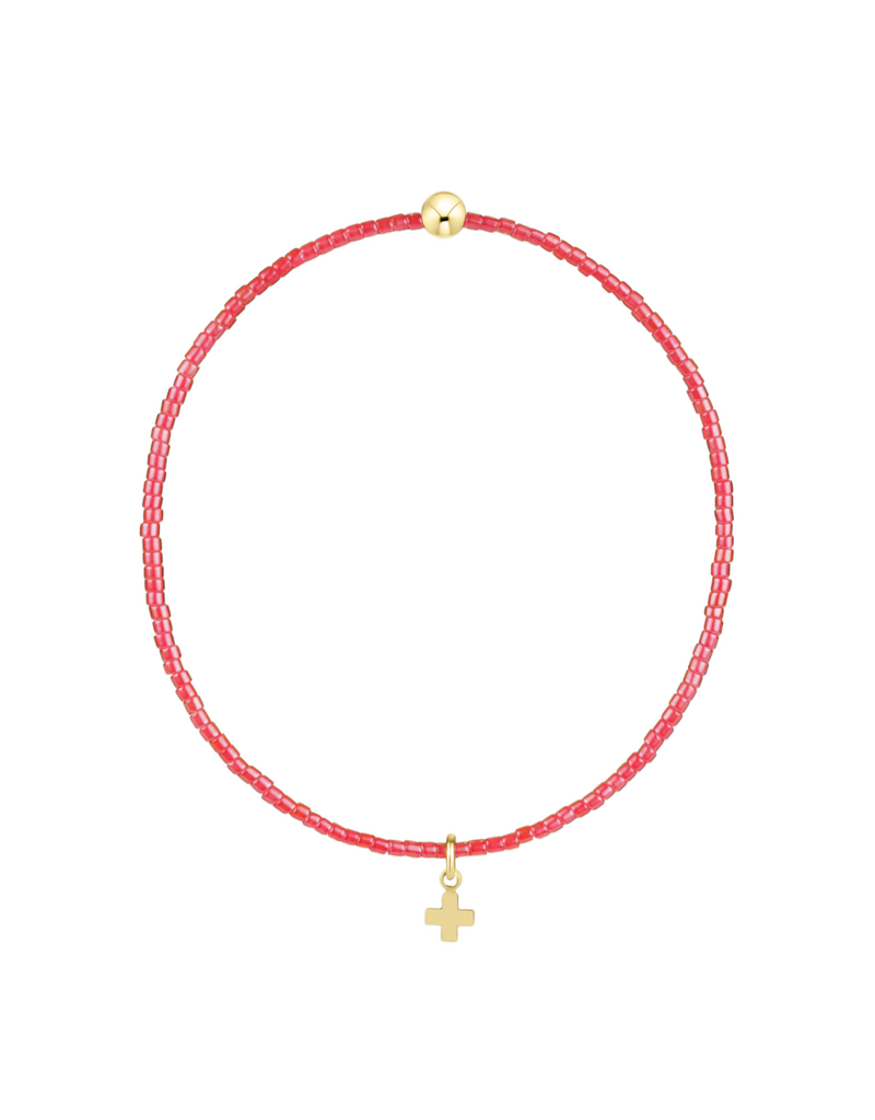 Hope Classic Bracelet with Gold Signature Cross Small Charm in Sherbert/Gold