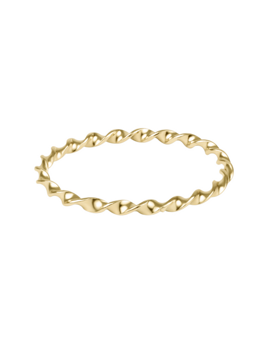 Classic Gold Twisted Thin Band Ring