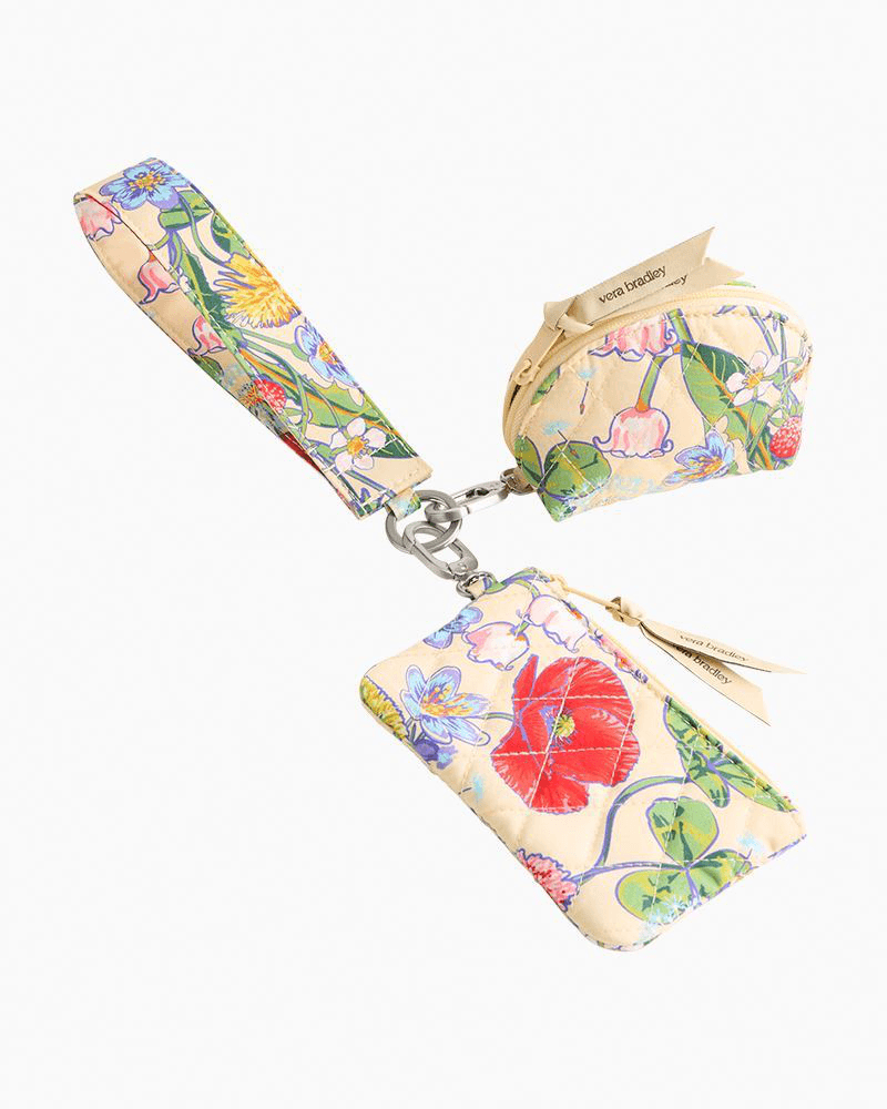 Dual Pouch Wide Wristlet in All the Pretty Wildflowers
