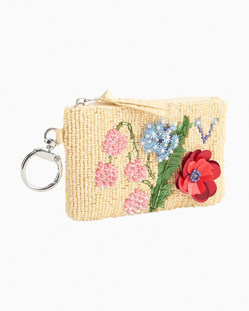 Beaded Zip Pouch in All the Pretty Wildflowers