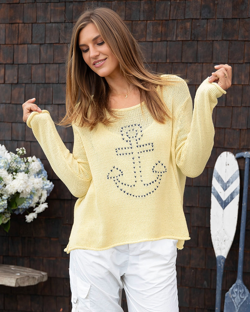 STITCHED ANCHOR CREW COTTON