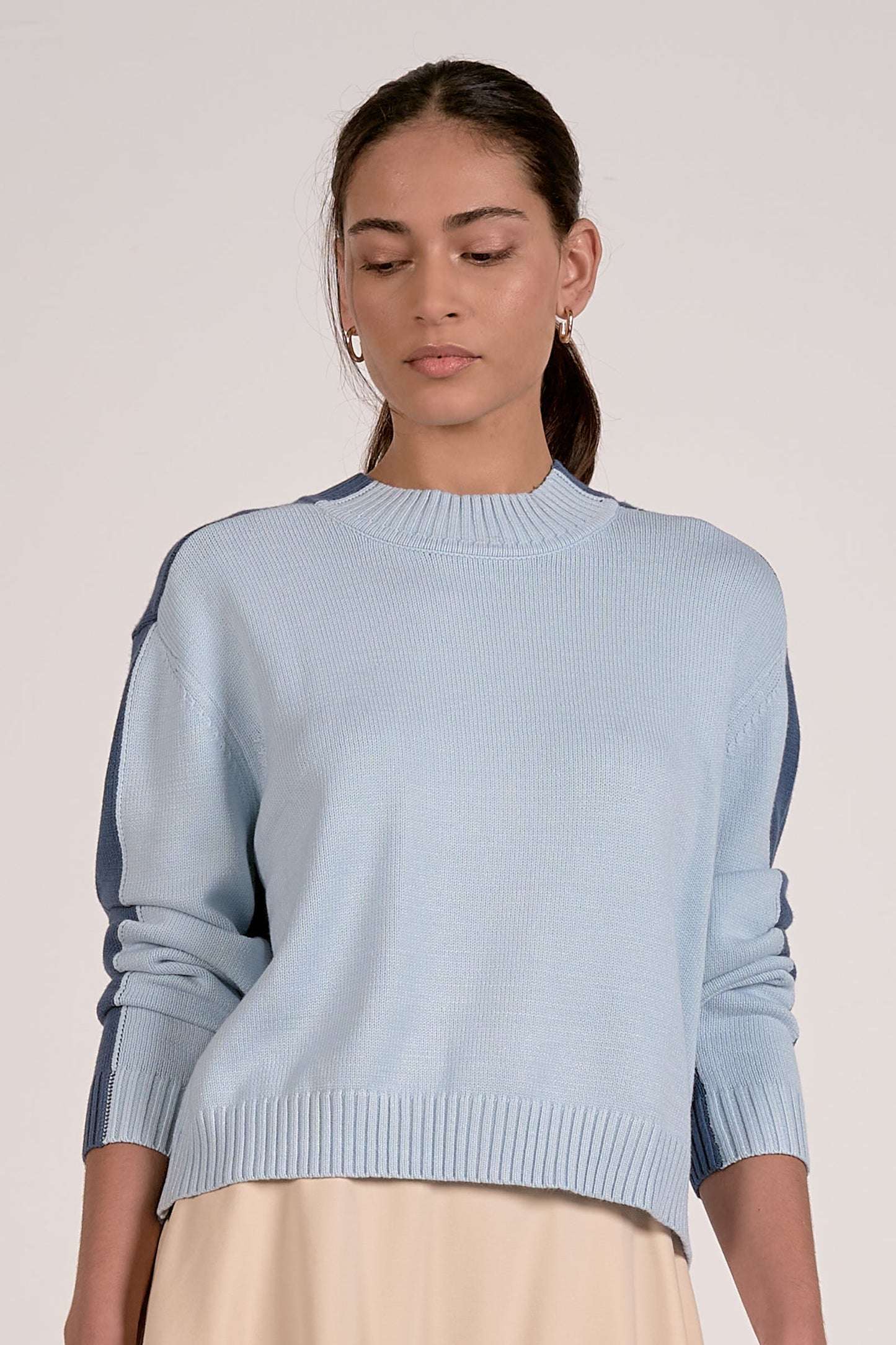 Elan Crewneck Color Block Sweater