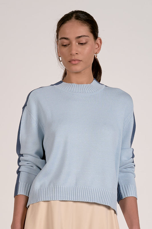 Elan Crewneck Color Block Sweater