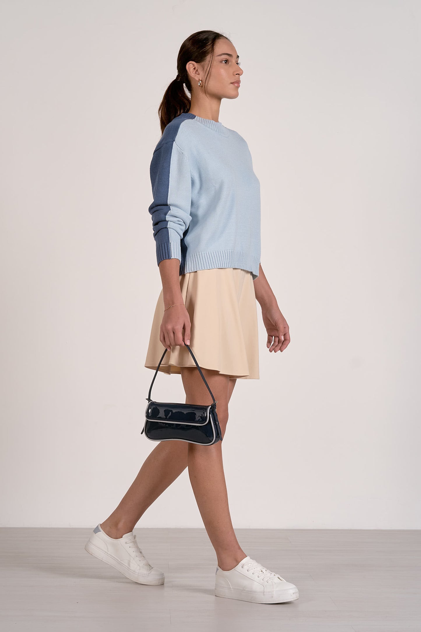 Elan Crewneck Color Block Sweater