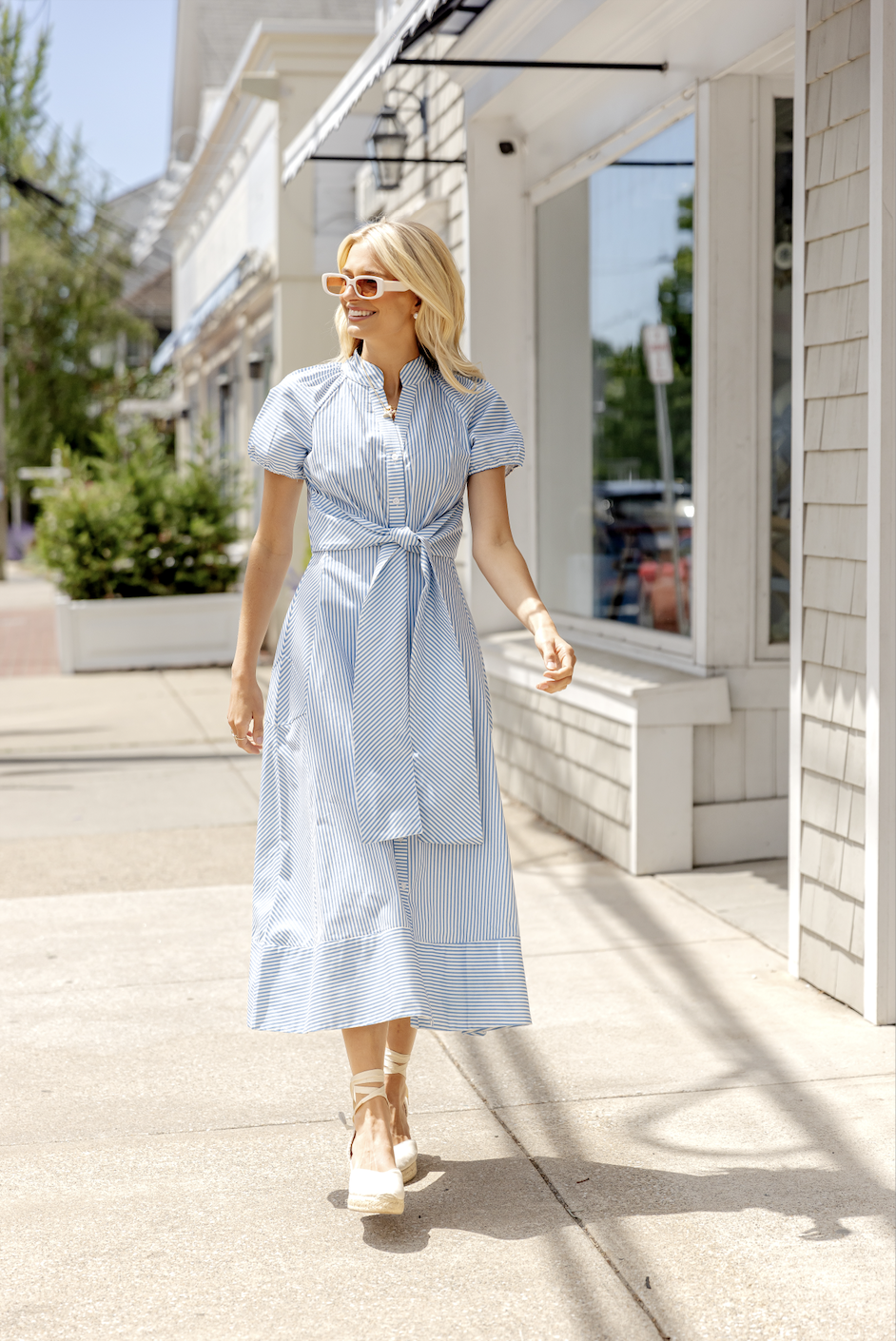 Blue & White Stripe Abby Dress