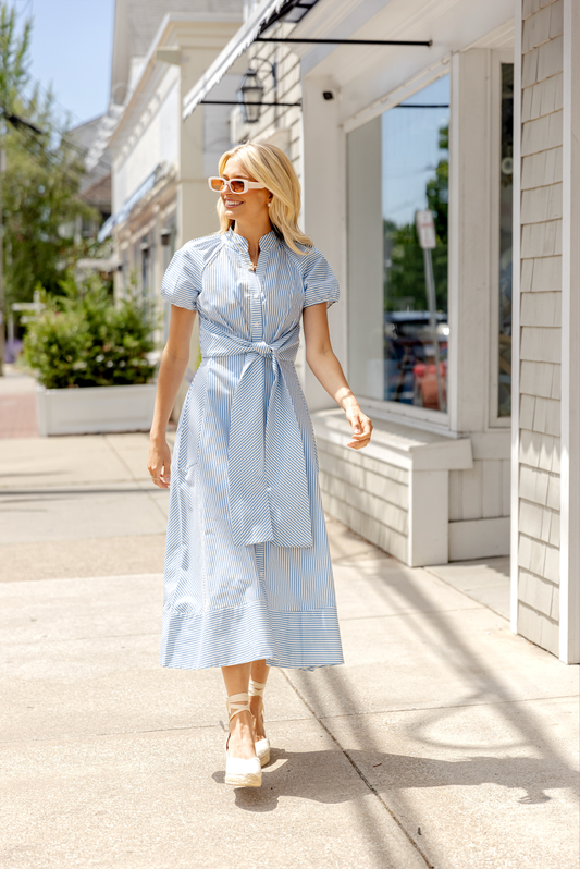Blue & White Stripe Abby Dress