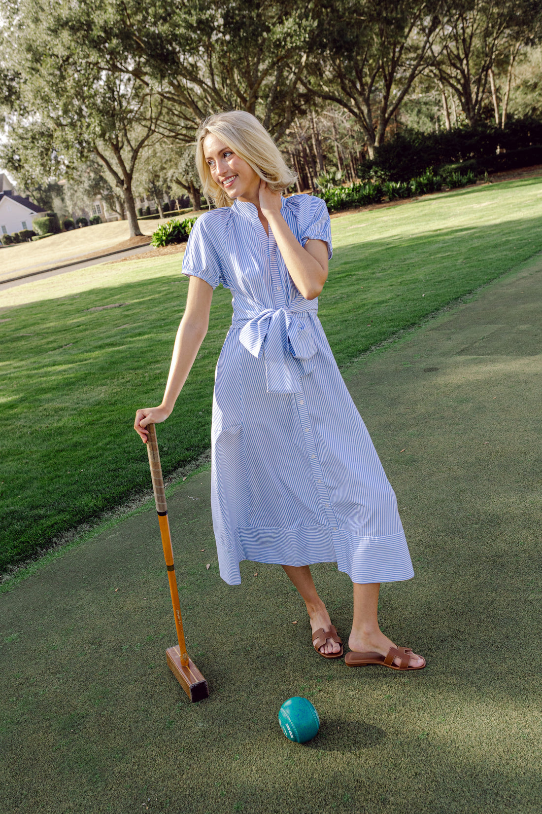 Blue & White Stripe Abby Dress