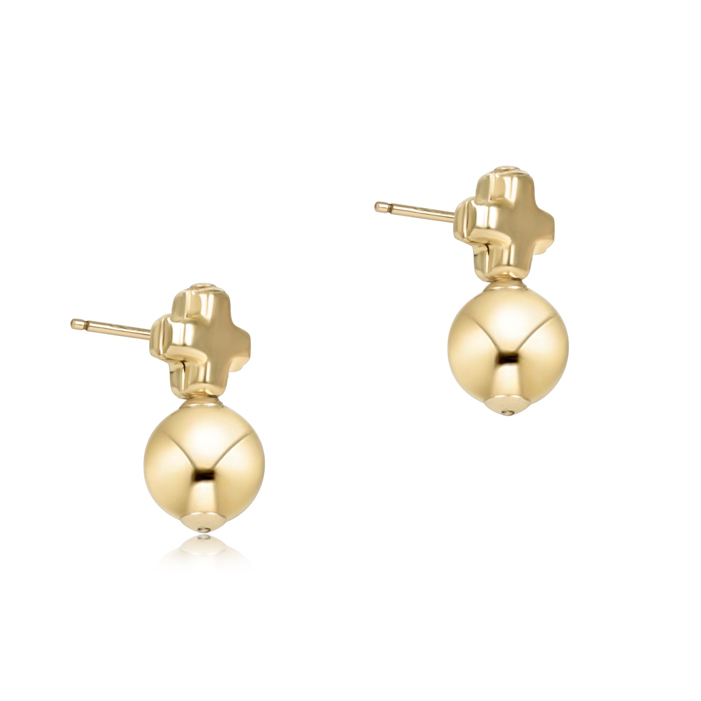 signature cross small gold studs - classic gold