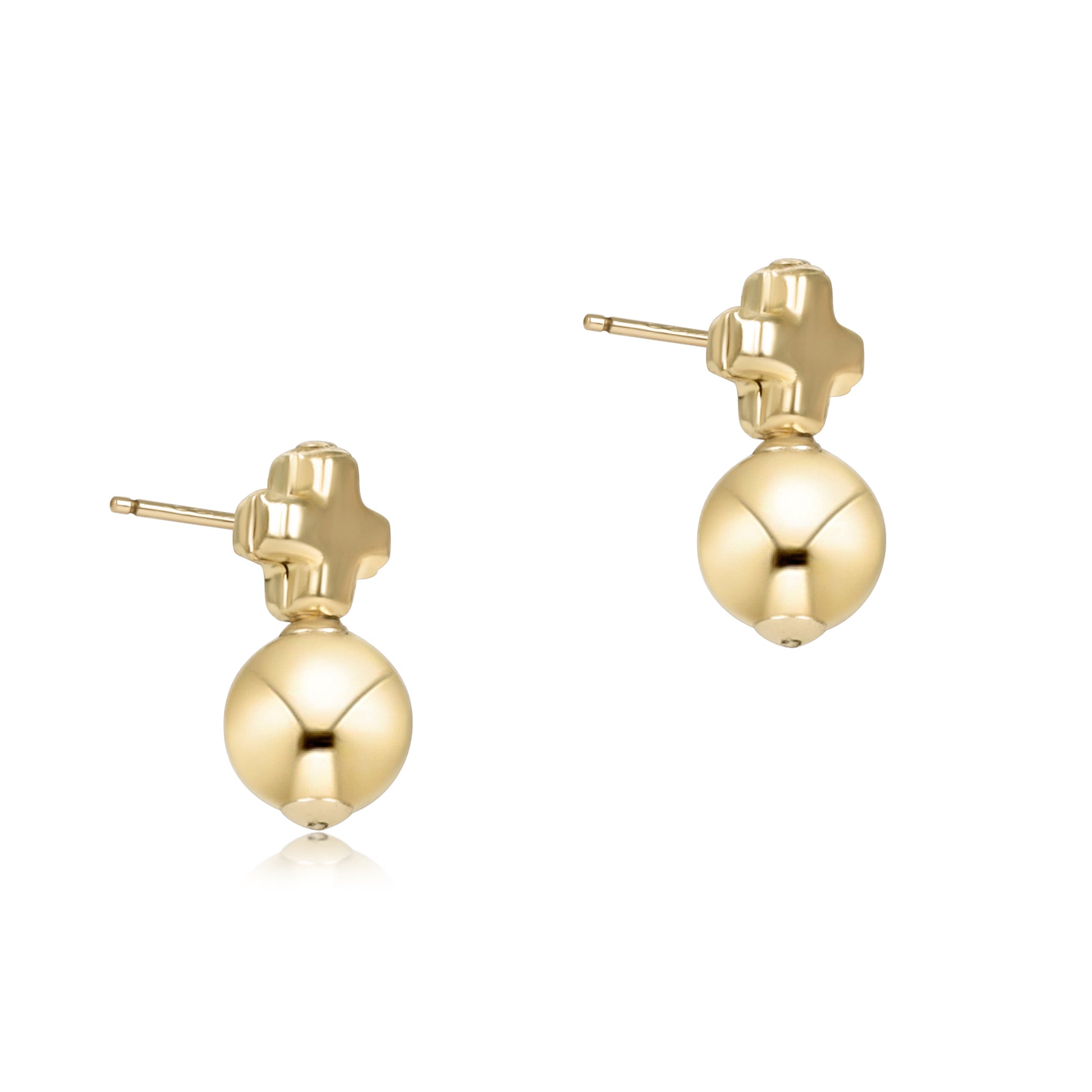 signature cross small gold studs - classic gold