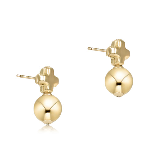 signature cross small gold studs - classic gold