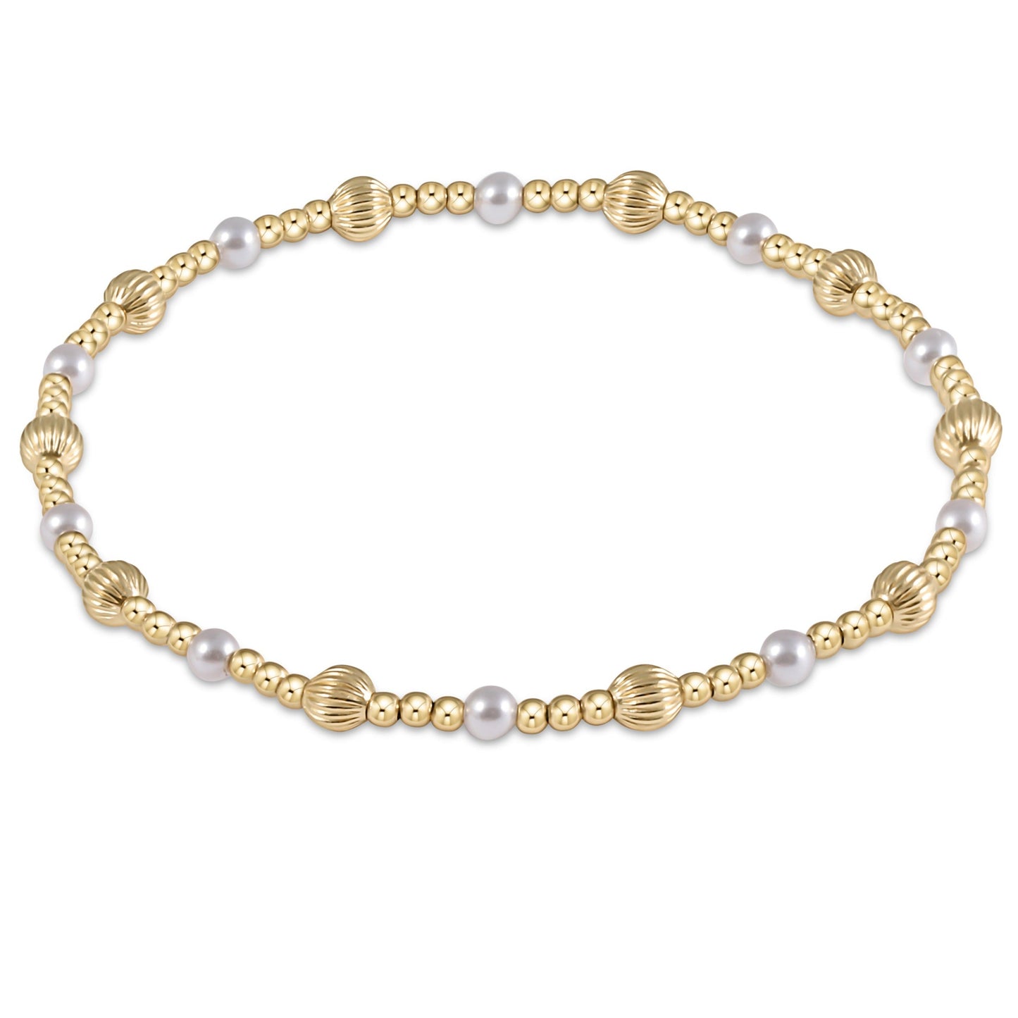 dignity sincerity gold 4mm bracelet - pearl
