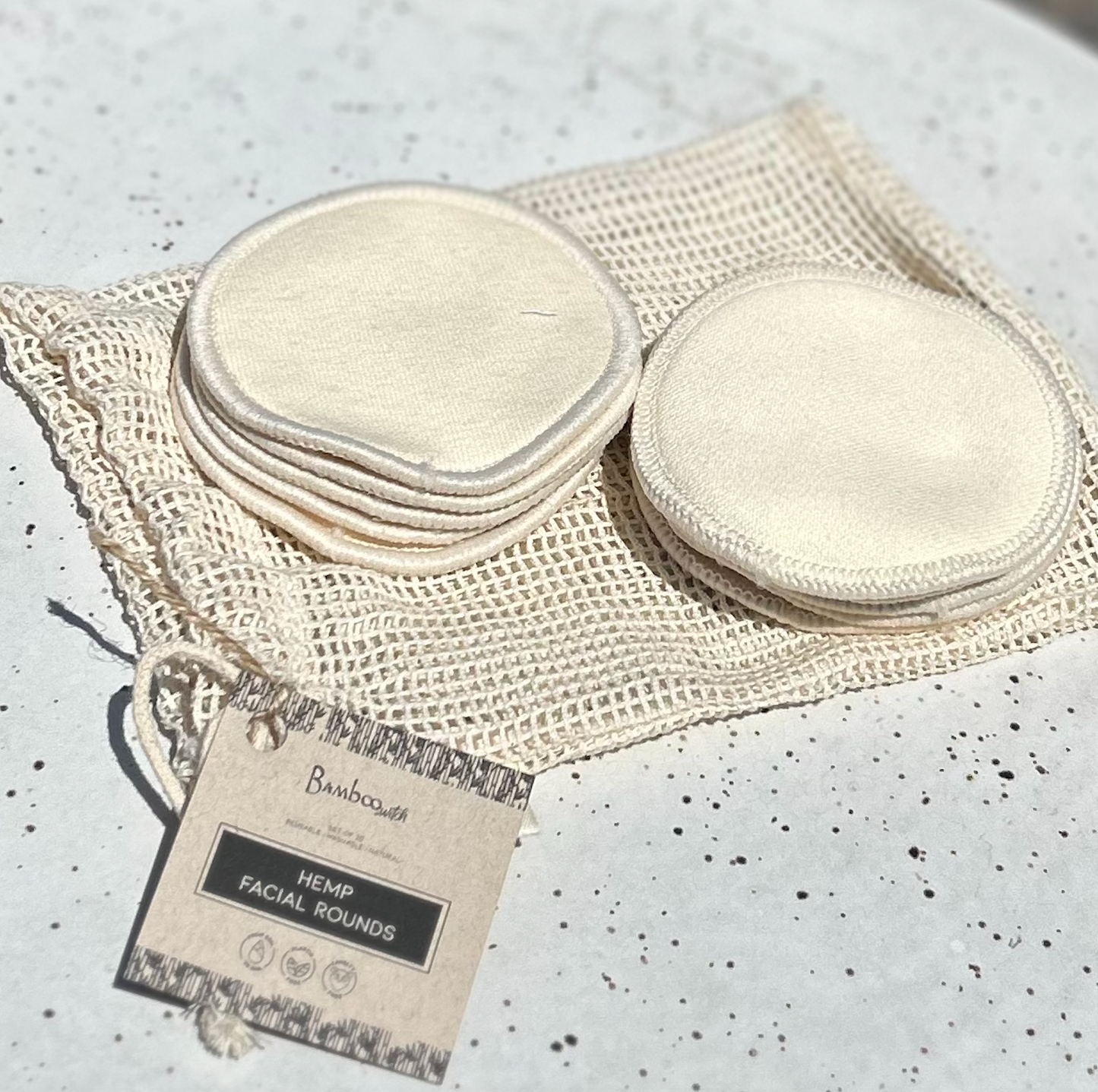 Set of 10 - Reusable Hemp Facial Rounds