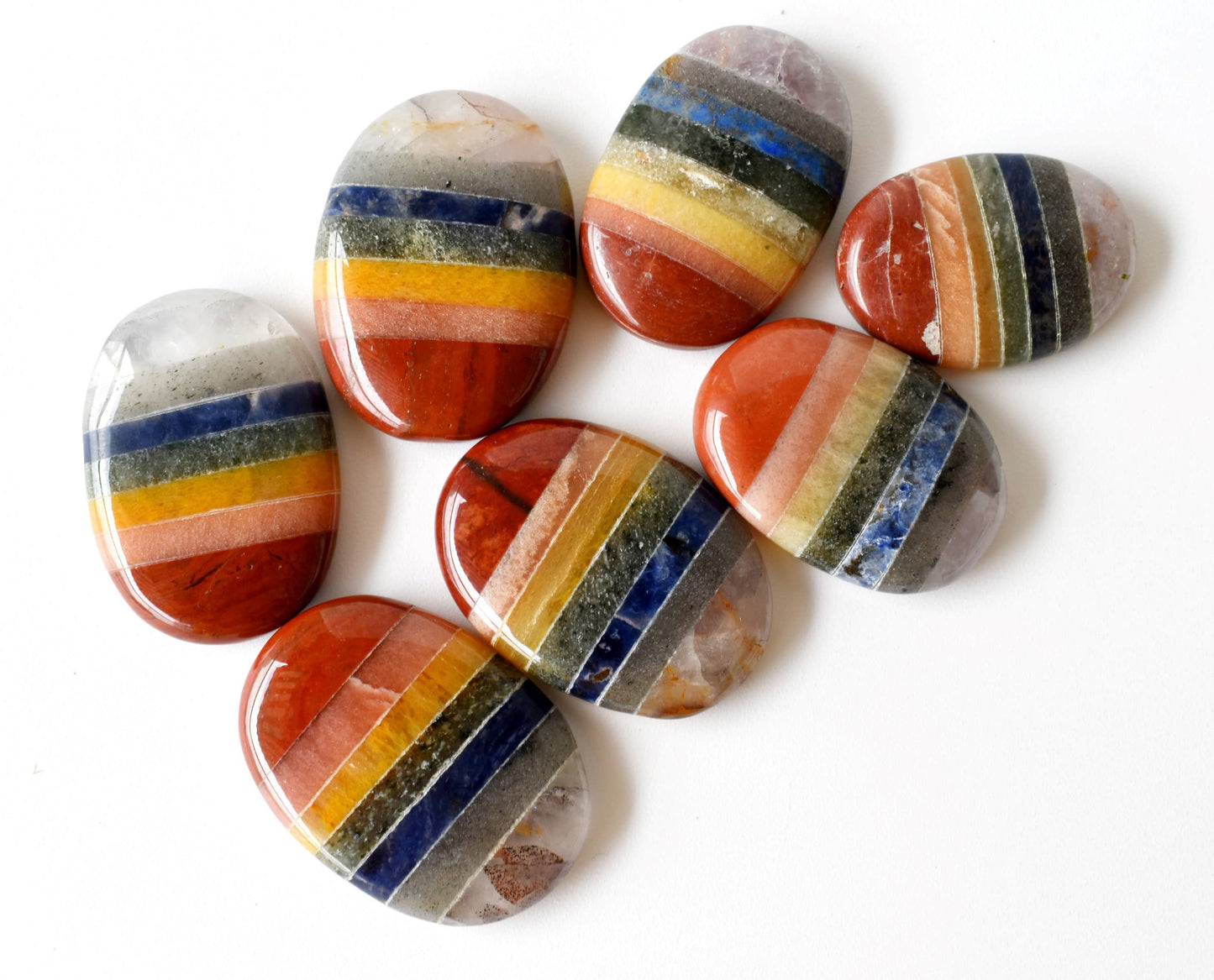 Bonded Chakra Worry Stones, Pocket Crystal, Thumb Stones