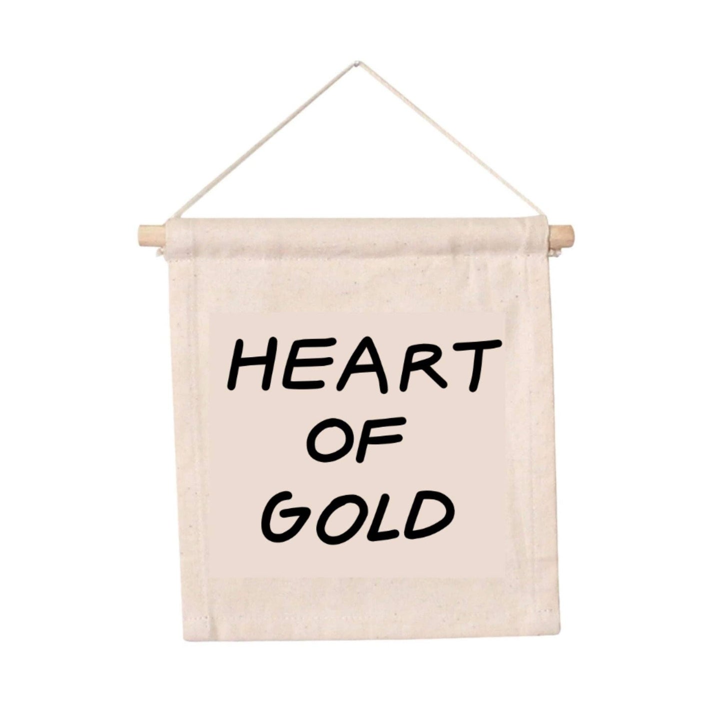 Heart Of Gold Canvas Hang Sign