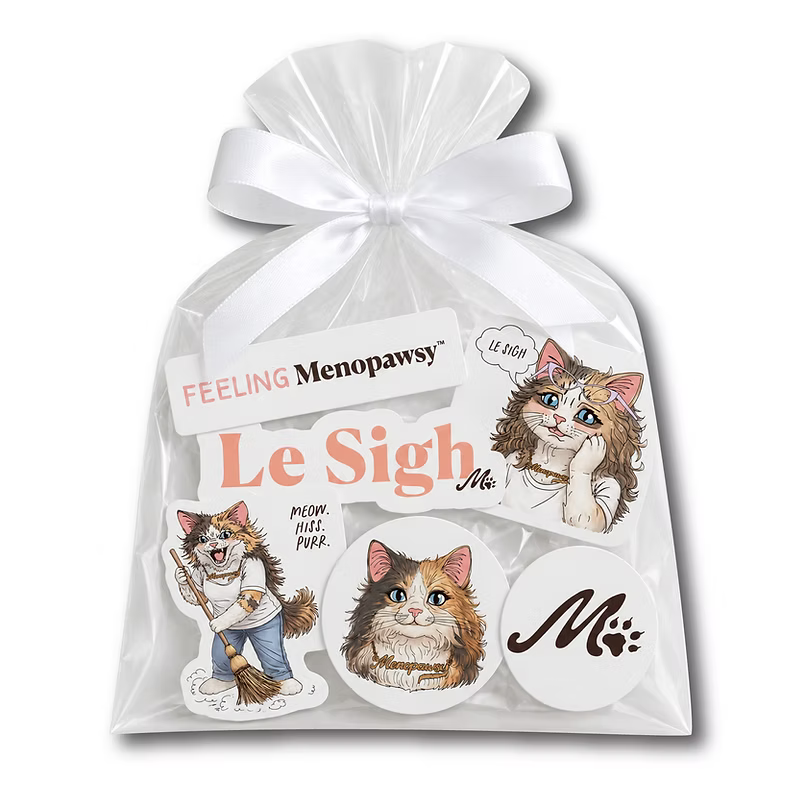 Menopawsy - If You Give a Cat a Hot Flash Book and Sticker Pack