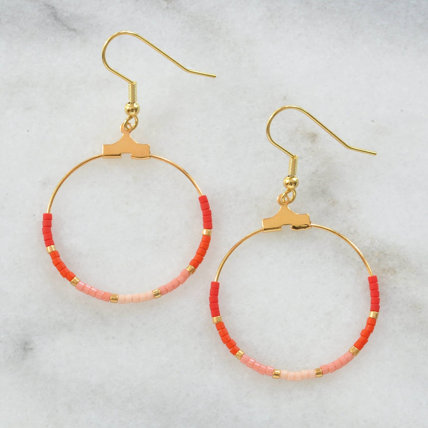 Small Beaded Hoop Earrings