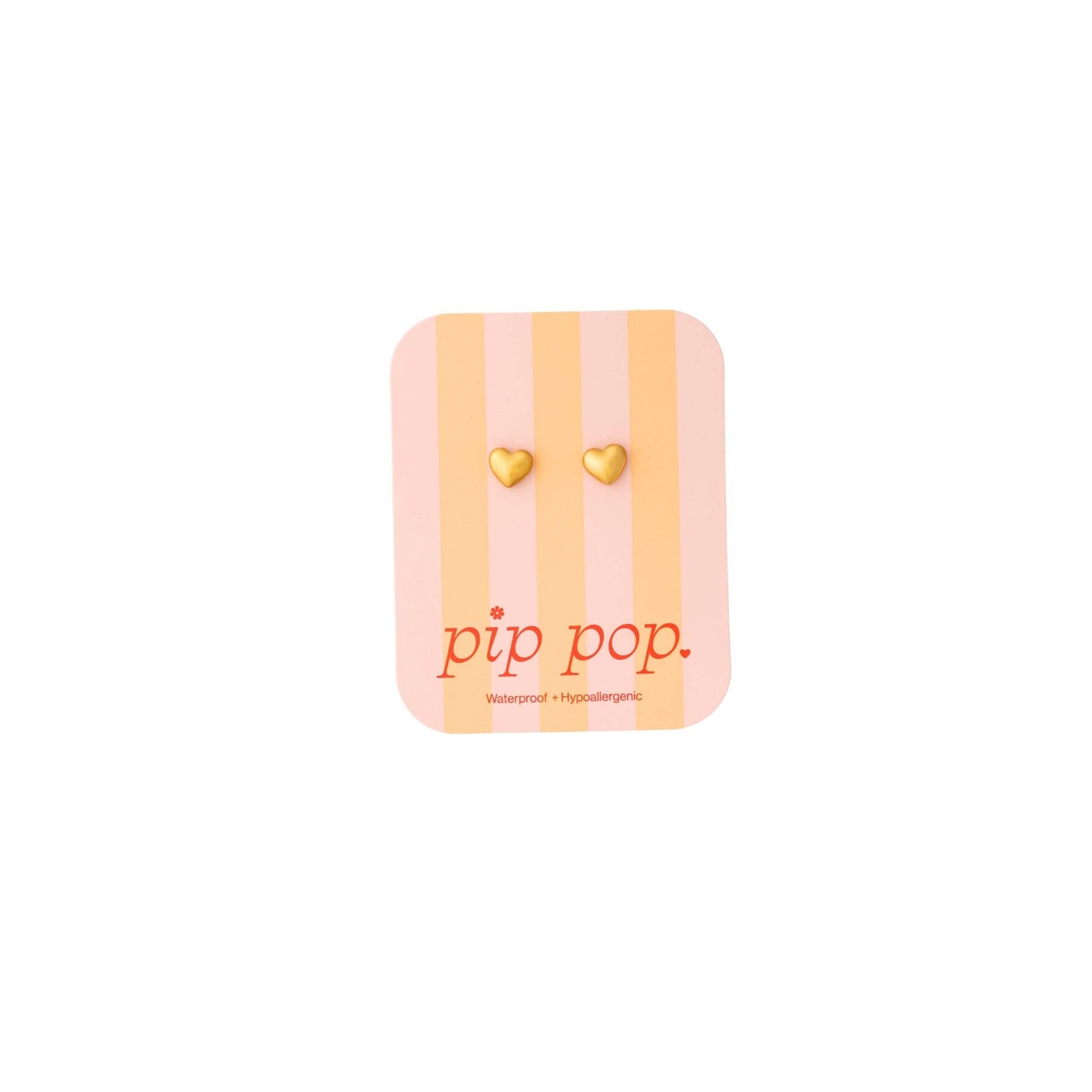 Bubble Heart Stud Earring- Hypoallergenic, Flat Back, Girl