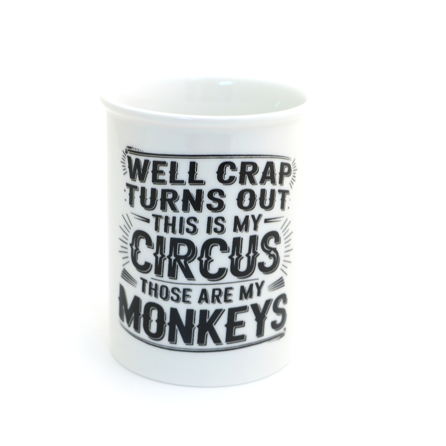 My Circus My Monkeys pencil cup, desk accessory, office gift