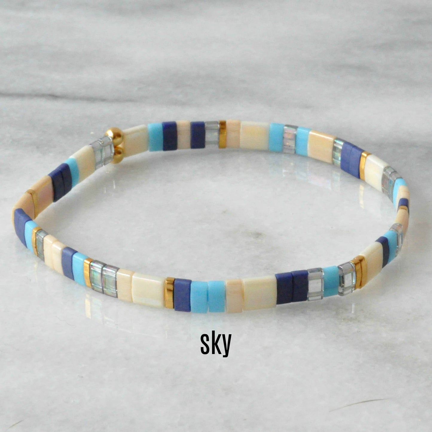 Stackable Stretch Tile Bead Bracelets