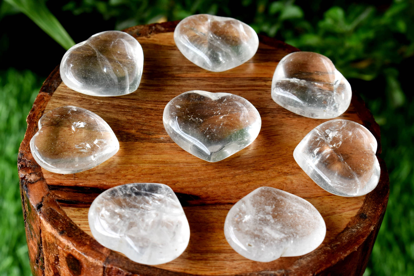 Clear Quartz Heart Healing Crystal Puffy Mini Heart Pendant