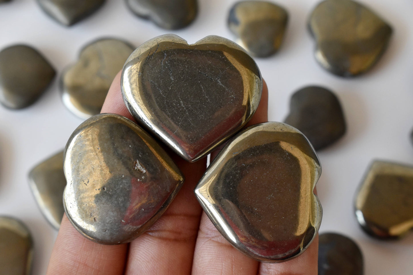 1"Pyrite Hearts ~ Crystal Puffy Mini Heart