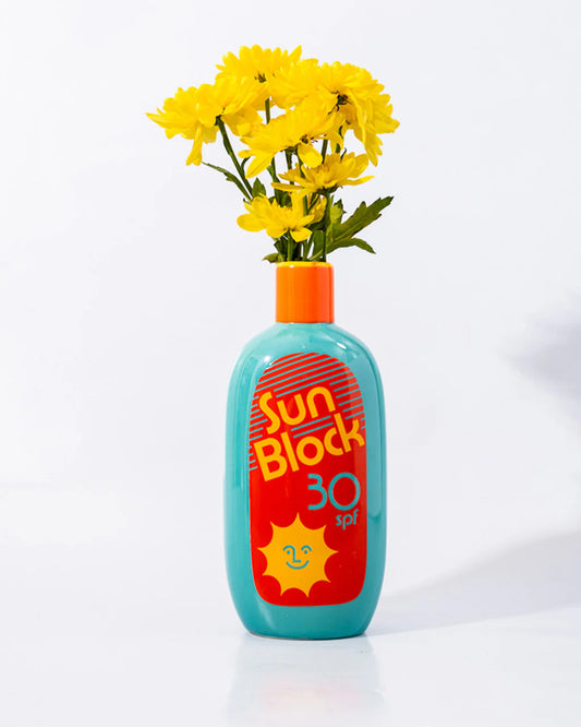 Sunblock Ceramic Vase | ban.do Novelty Flower Vase & Desk Decor Piece