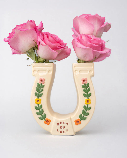 Horse Shoe Lucky Vase- ban.do Novelty Vase or Desk Decor