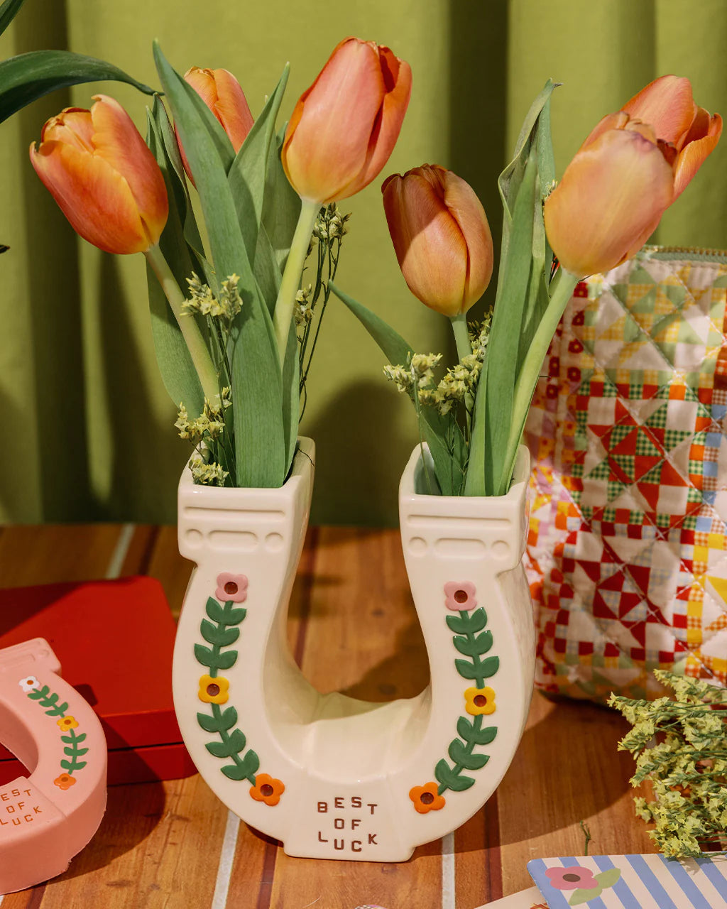 Horse Shoe Lucky Vase- ban.do Novelty Vase or Desk Decor