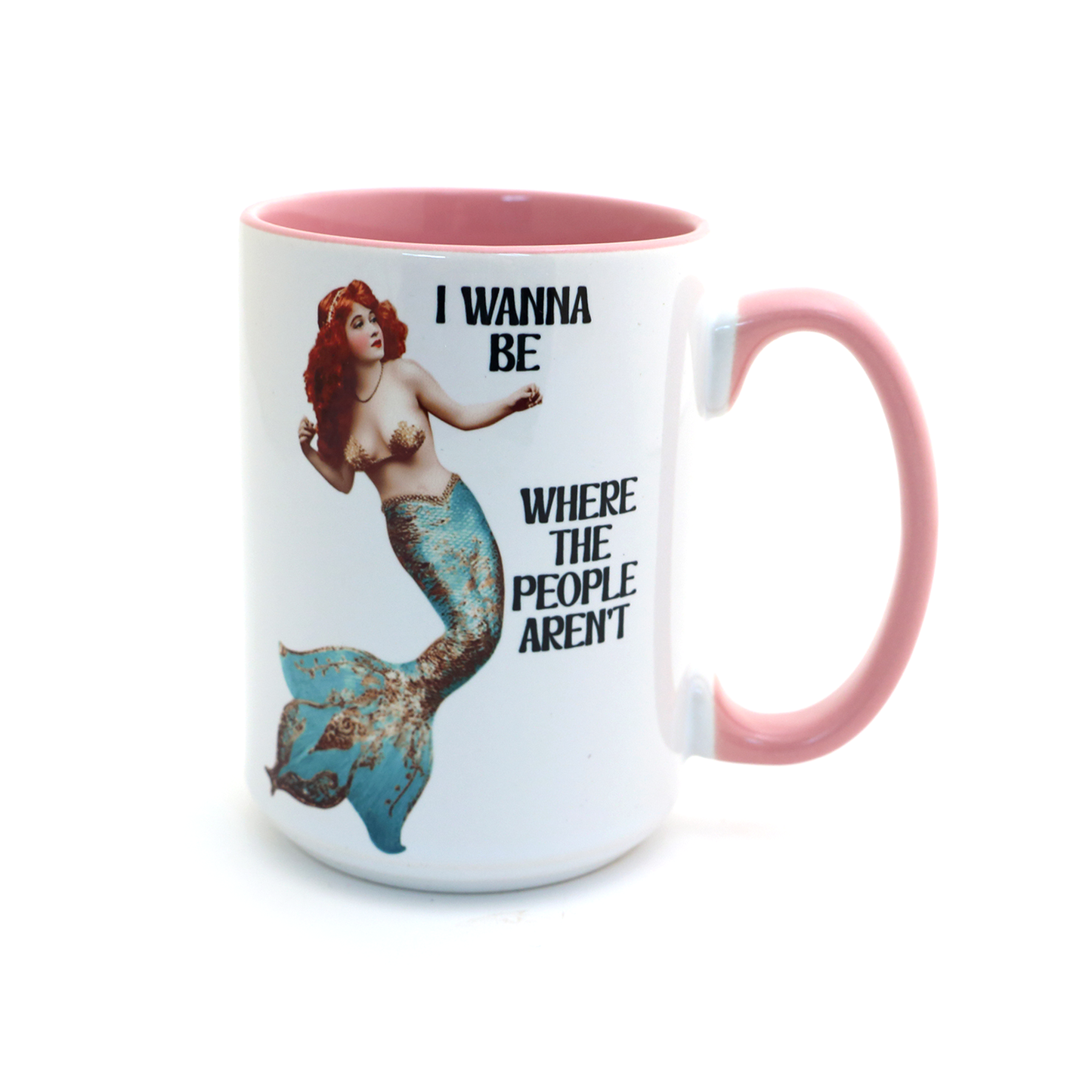 Introverted Mermaid mug, funny coastal nautical gift,15 oz
