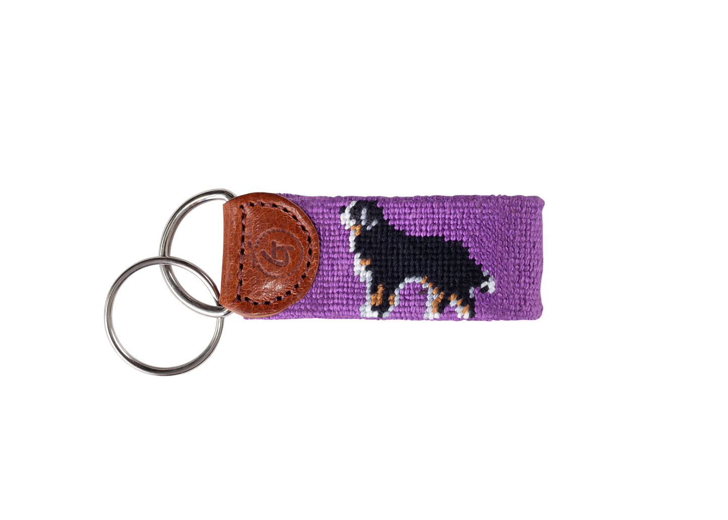 Bernese Mountain Dog Needlepoint Keychain