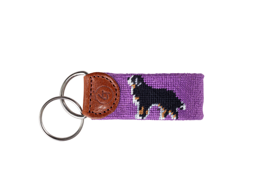 Bernese Mountain Dog Needlepoint Keychain