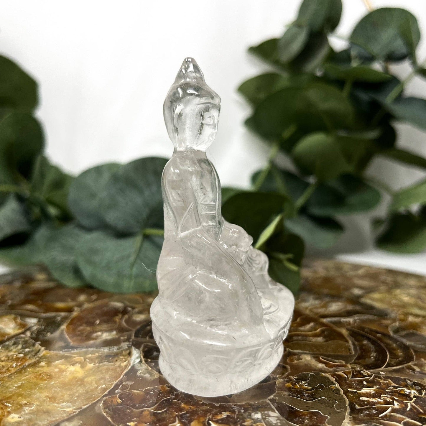 Clear Quartz Buddha Carving