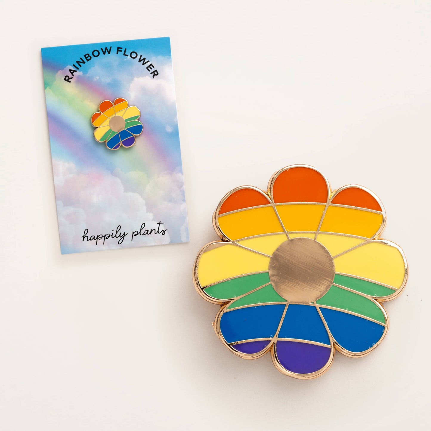 Rainbow Flower Pin | LGBT Jewelry 