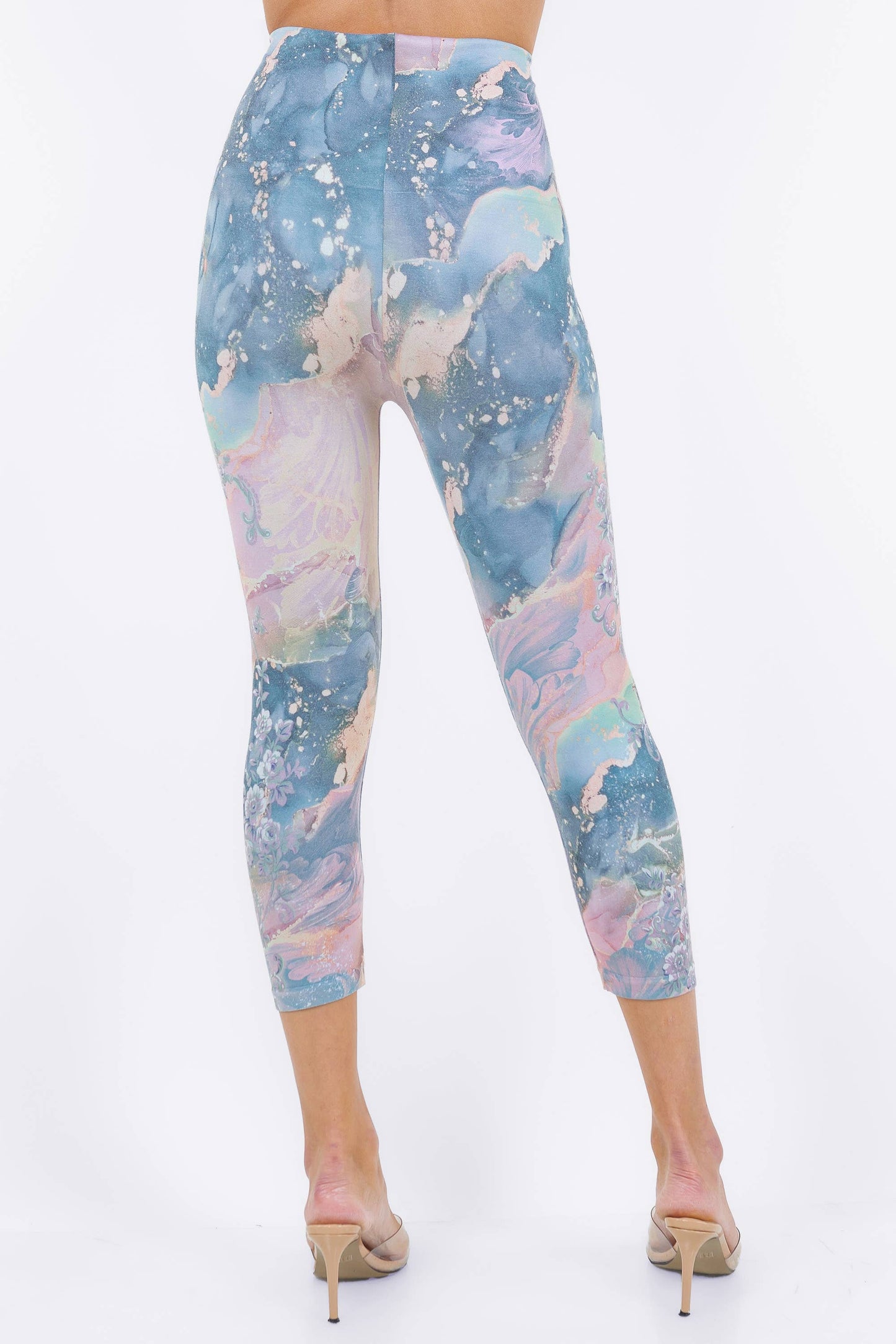 Baroque Marble Legging Print with Floral Runner (HN)