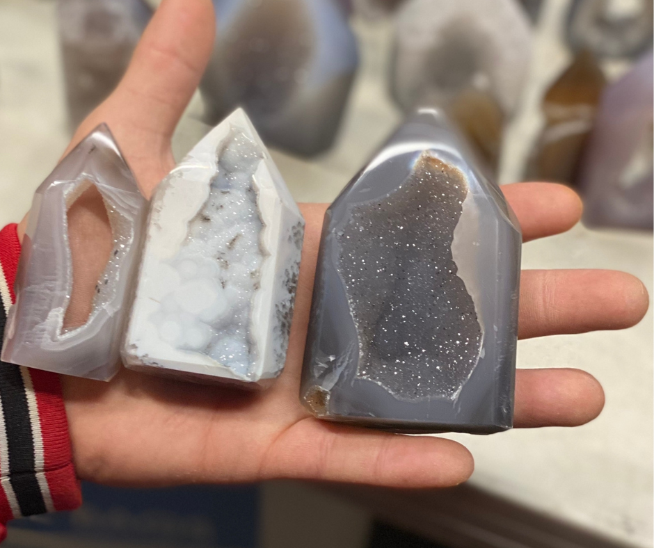 Agate Gemstone Semi-Precious Polished Druzy Towers