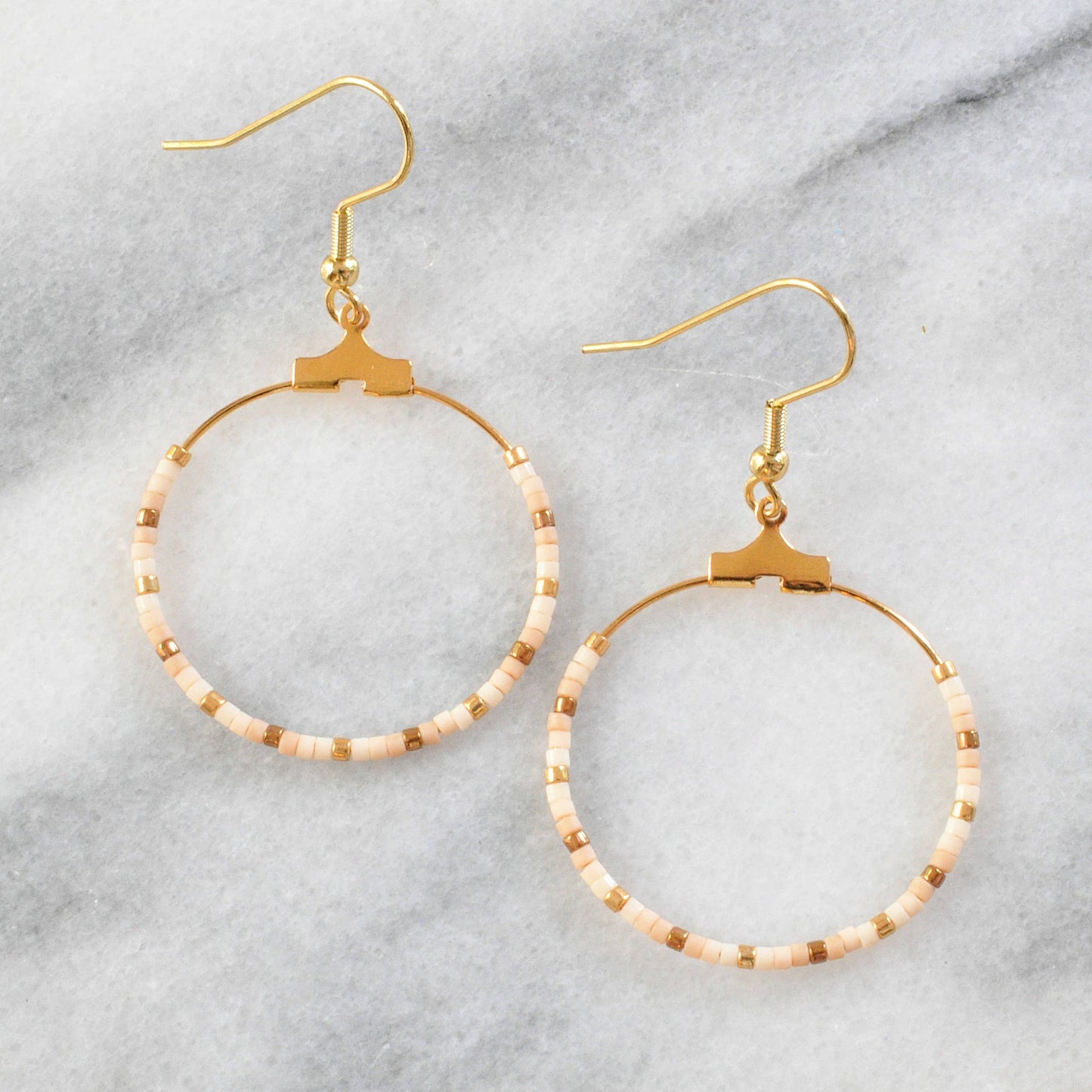 Small Beaded Hoop Earrings