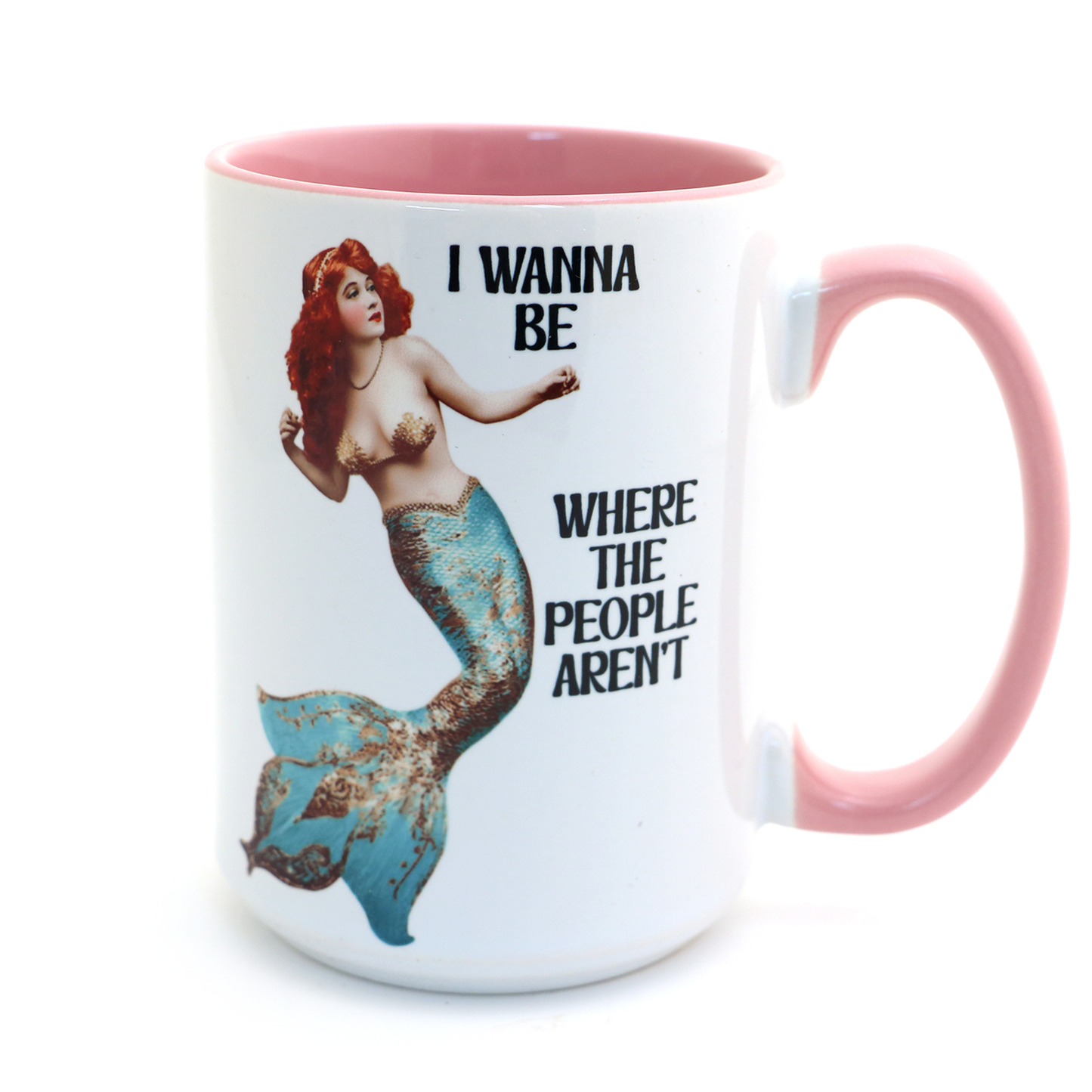 Introverted Mermaid mug, funny coastal nautical gift,15 oz