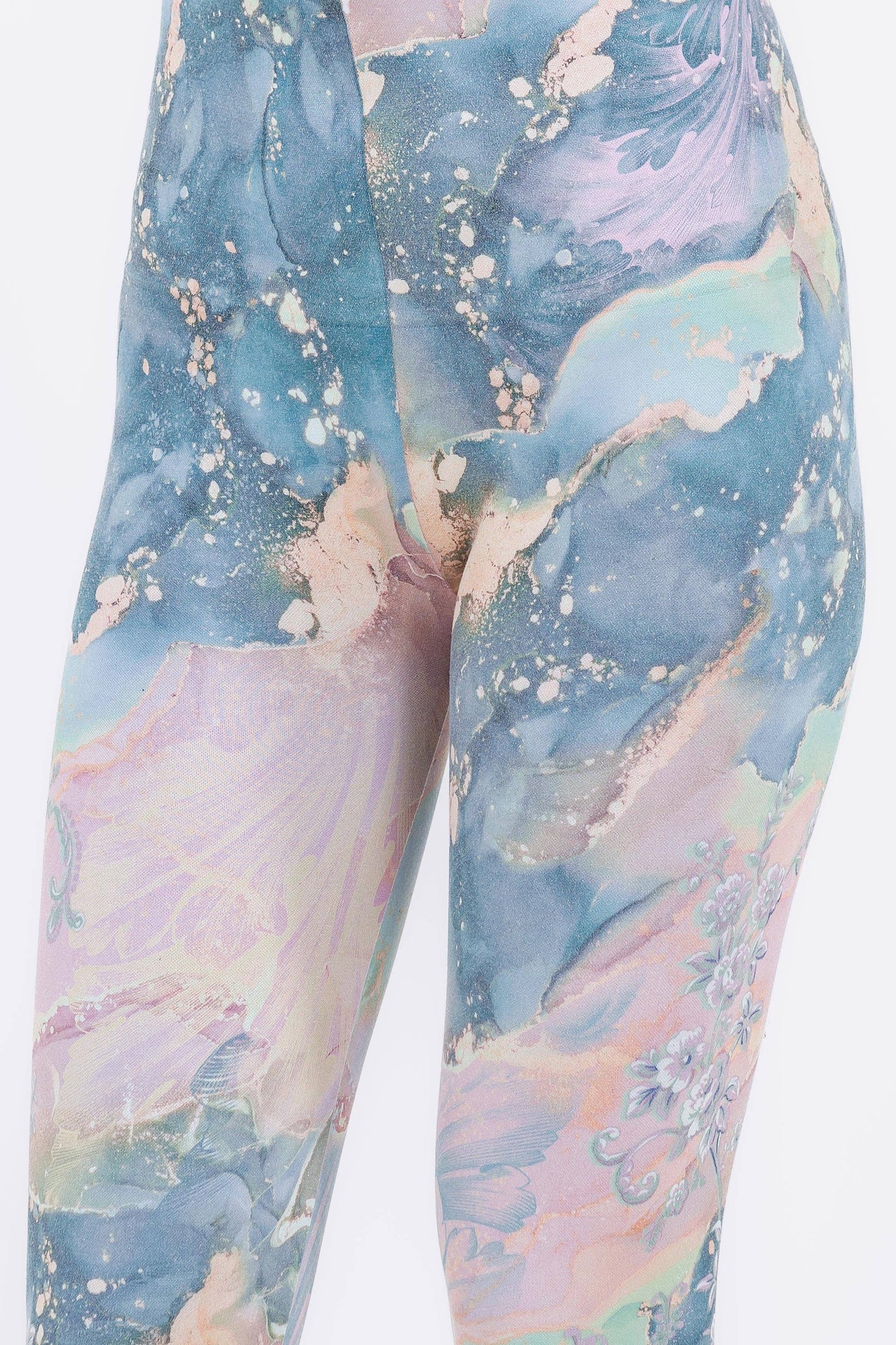 Baroque Marble Legging Print with Floral Runner (HN)