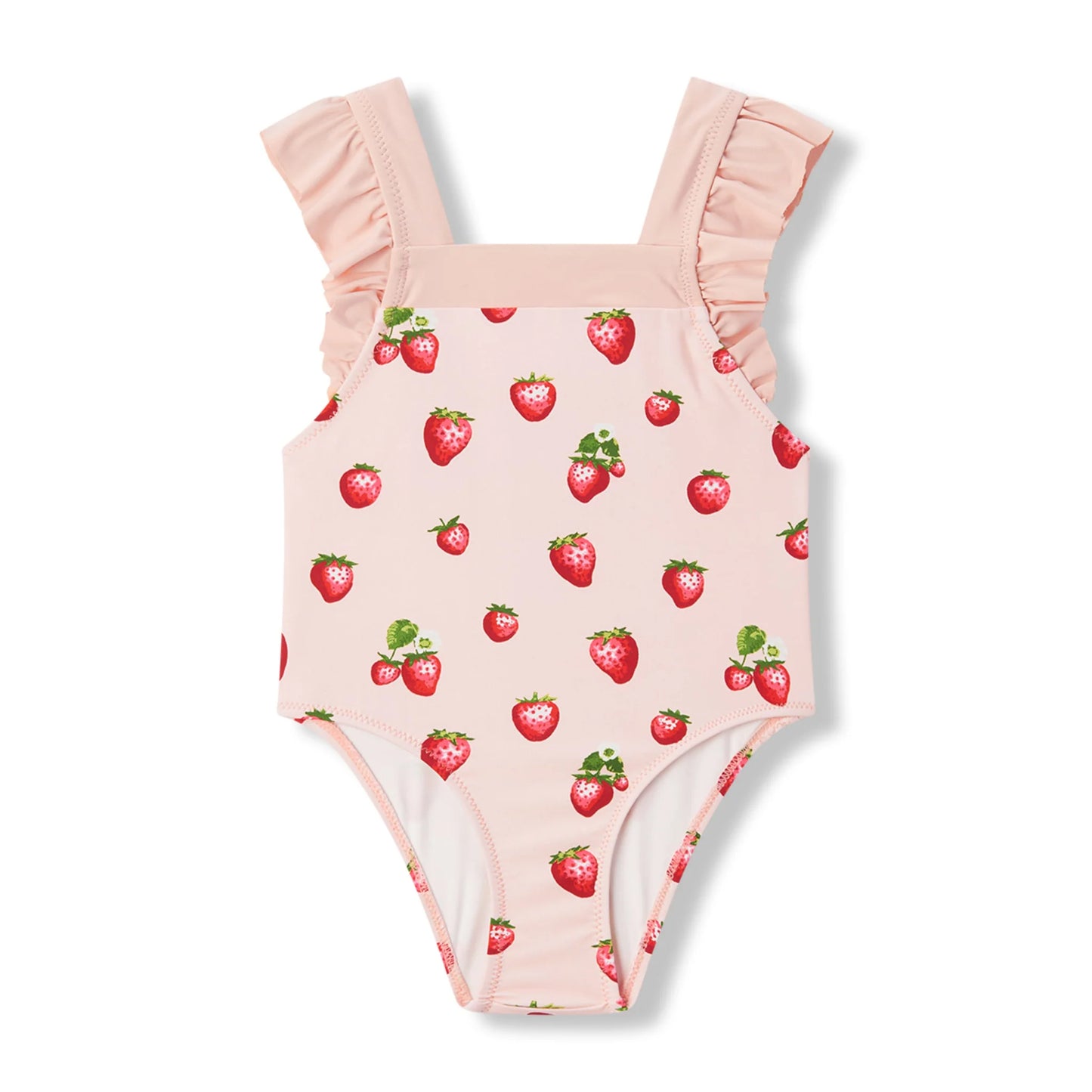 Strawberry Ruffle Square Neck Swimsuit