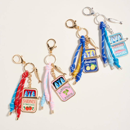 Canned Sardines Fish Cord Keychain Bag Charm