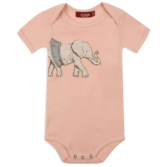 Tutu Elephant Appliqué Organic Cotton Short Sleeve One Piece