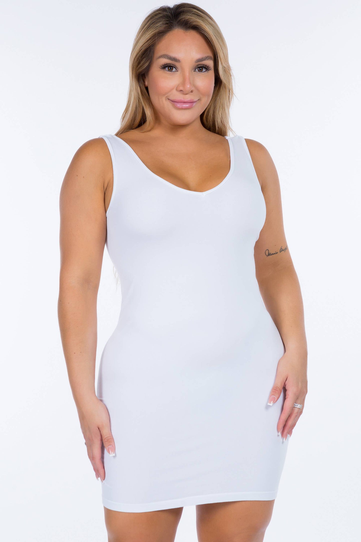 Reversible V-Scoop Neck Tank Dress